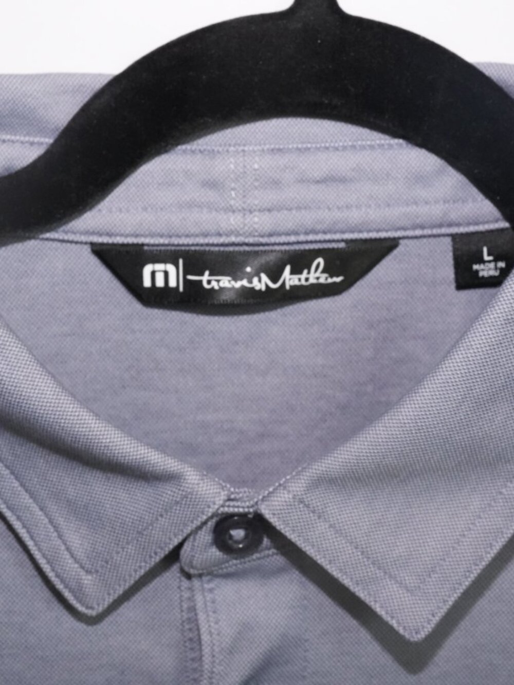 Travis Mathew Golf Polo Heather Gray Pique Men's L